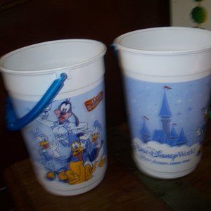 disney world mickey minnie mouse ChipnDale Winter popcorn buckets 2 vintage 1992